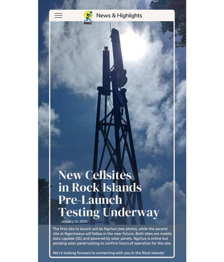 New Cellsites In Rock Islands