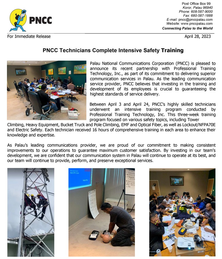 Pncc Technicians Complete Intensive Safety Training